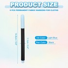 Light Blue Permanent Fabric Markers For Cloths Coloring Drawing  6pack