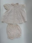 Vintage Baby Girls Dress Pink And White Dress With Bloomers Handmade 18mths 