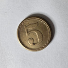 Vintage 5 Cent Brass Trade Token 21mm