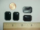12 Vintage German Jet 25x18mm  Octagon Cabochons L689
