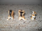 Vintage Miniature Squirrels Porcelain Bone China Set Of 3