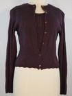 Vintage Dior Wool Aubergine Twin Set  Made In France Fr 42 Us 10