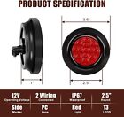 10pcs 2 5  Inch Round Red Trailer Led Lights Waterproof 13 Led W  Grommets 12v