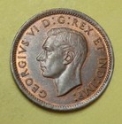 Canada 1937 1 Cent Coin Uncirculated Red brown With A Lot Of Original Mint Red