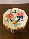 Vintage Blue Floral Collectible Oval Lidded Tin By Daher England 4 