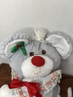 Vintage Fisher-price Puffalump Gray Christmas Mouse 12  Plush 1987 W  Candy Cane