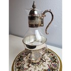 Vintage Raimond Silver Plate Coffee tea Server W 3 Glass Carafes-silver Handles 
