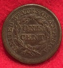 1851 Braided Hair Us Large Cent Copper Coin Au   Obverse Scratch - Free Shipping