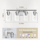 4-light Bathroom Vanity Light Brushed Nickel Clear Glass Wall Fixture 23 