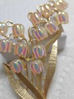 Large Vintage Inspired Lily Of The Valley Brooch Pin Lucite Flowers Stunning 