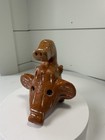 Vintage Folk Art Pottery Clay Ocarina Whistle Flute Multiple Faces Collectible