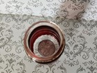 Antique Ruby Red Flash Cut Glass Salt Pepper Shaker Souvenir South Bend Indiana