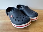 Crocs Crocband Navy Blue White Red Slip-on Clogs Adult Unisex Men s 6 Women s 8