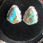 Denetdale Turquoise Necklace Set Navajo Kingman Sterling Silver Post Earrings 49