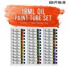 Professional 36 Color Art Oil Paint Set  Lg 18ml Tubes  Artist Student Paintings