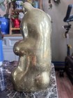 Vintage Brass Panda Statue Solid Brass  Large 10 5    Bamboo Korea Mcm
