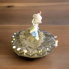 Antique German Victorian Pin Cushion 4 5  Porcelain Half Doll Women W glass Dish