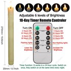 6 Pcs Flameless Led Battery Operated Wax Taper Candles With Timer Remote 9 8 