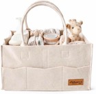 Baby Diaper Caddy Organizer  Portable Nursery Storage Basket With Handles And