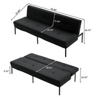 Memory Foam Futon Sleeper Sofa Bed Couch Convertible Foldable Black 72 Inch