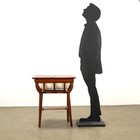 Antique Coffee Table Art Nouveau Fabric Openable Top Xx Century Original