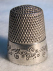  1180 Abstract Flowers Sterling Silver  Thimble - Ketcham   Mcdougall  size 11 