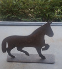 Antique American Folk Art Sheet Iron Boot Scrape Horse Weathervane