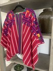 Vintage Guatemalan Huipil Poncho Top Heavy Embroidered Handwoven