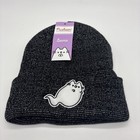 Pusheen Ghost Cat Sparkle Knit Beanie-halloween Glitter Hat New With Tags