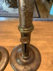 Antique Hogscraper Candlesticks - Wedding Band - Matching Set - Primitive- Metal