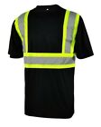 L m Hi Vis T Shirt Reflective Safety Black Short Long Sleeve High Visibility