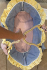 Hoohobbers Moses Baby Basket Gingham Pink Yellow Blue Bedding Made In Usa