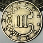1853 Three Cent Silver Piece Trime 3c Type 1 Ungraded Choice Us Coin Cc29776
