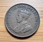 1920 Canada One Cent Coin 1 Cent Small Canadian Coin
