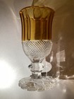 1800   s Antique Bohemian Yellow   Clear Czech Glass  6 5    Etched  Lendl Estate