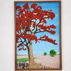 Florida Highwaymen Style Royal Poinciana Tree Landscape Painting Signed Framed