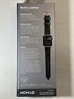 New Nomad Slim Modern Black Leather Watch Strap Gold Hardware Apple Watch 40mm