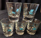 Vintage Grand Teton National Park Souvenir Shot Glasse W 22k Gold Details