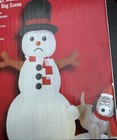 Christmas Airblown 6 Ft Animated Led Snowman Dog Scene Inflatable Blowup New Nib