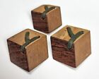 3 Unusual Large 3d Cube Wood Buttons Costume Trims Or     1-15 16  And 1-5 8 