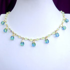 Uranium Glass Necklace 18inch Vaseline Vintage Glass Czech Beads Art Deco Style