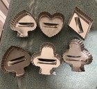 Aluminum Fluted 6 Cookie Cutters Playing Card Suits Heart Spade Diamond Club