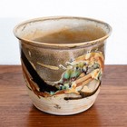 Mid Century Modern Planter Pot Multicolor Studio Pottery Round Munja s Stoneware