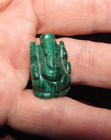 Unusual Miniature Malachite Tibetan Buddhist Ganesha Elephant Diety Figurine