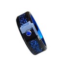 Mens Black Tungsten Carbide Blue Celtic Dragon Carbon Fiber Ring Wedding Band