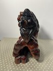 Chinese Vintage Large Redwood Fu Foo Dog Carving Figurine  12    H X 8 5   x 4     Guc