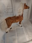 Vintage Large Real Fur Horse pony Figure  16 Inches Tall  Soft Fur Toy