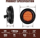10pcs 2 5  Inch 13 Led Round Amber Trailer Led Side Lights Kit W  Grommets 12v