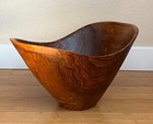 Hand Turned Wooden Walnut Bowl Signed