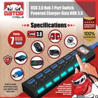 Usb 3 0 Hub Charger Switch Splitter Powered Ac Adapter 7 Port Pc Laptop Desktop